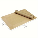 Jogo americano retangular em PVC dourado, resistente ao calor, antiderrapante e lavável, 45x30cm Casa Splendida.


