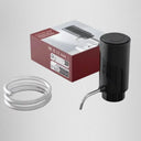 Aerador de Vinho Elétrico Recarregável Casa Splendida ao lado da embalagem premium e tubo de silicone removível.