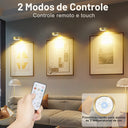 Kit com 3 luzes decorativas LED RGB recarregáveis com base magnética e controle remoto