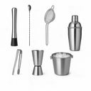 Kit Bartender Caipirinha Inox 7 Peças com Balde de Gelo Casa Splendida