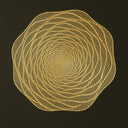 Jogo Americano Dourado Redondo com Descanso de Copo – Kit 6 Peças PVC 38cm – Casa Splendida