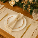 Kit Jogo Americano Artesanal Cru Off White Completo + Guardanapos + Argolas – Casa Splendida