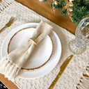 Kit Jogo Americano Artesanal Cru Off White Completo + Guardanapos + Argolas – Casa Splendida