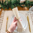 Kit Jogo Americano Artesanal Cru Off White Completo + Guardanapos + Argolas – Casa Splendida