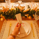 Kit Jogo Americano Artesanal Cru Off White Completo + Guardanapos + Argolas – Casa Splendida