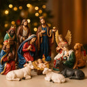 Presépio de Natal Grande 14 Peças 23cm Inquebrável Colorido Casa Splendida