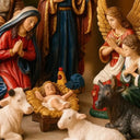 Presépio de Natal Grande 14 Peças 23cm Inquebrável Colorido Casa Splendida