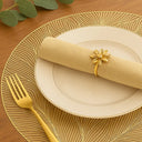 Jogo Americano Dourado Redondo Luxo – Kit 6 Unidades 38cm Casa Splendida