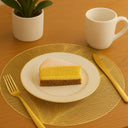 Jogo Americano Dourado Redondo Luxo – Kit 6 Unidades 38cm Casa Splendida