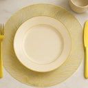 Jogo Americano Dourado Redondo Luxo – Kit 6 Unidades 38cm Casa Splendida