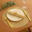 Jogo Americano Dourado Redondo Luxo – Kit 6 Unidades 38cm Casa Splendida