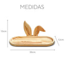 Bandeja de Madeira Páscoa com Orelhinhas Decorativas Casa Splendida Medidas