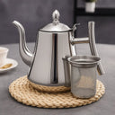 Bule Inox Chaleira Prata com Infusor Removível para Chá e Infusões Casa Splendida