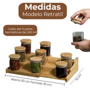Rack de bambu 3 níveis para organização doméstica