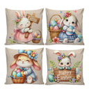 Capa de Almofada Páscoa 45x45 Kit 4 Estampas Decorativas Casa Splendida