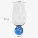 Conjunto 6 Taças de Vidro com Base Esférica Linha Lumina Azul 550 ml