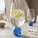 Conjunto 6 Taças de Vidro com Base Esférica Linha Lumina Azul 550 ml
