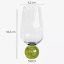 Conjunto 6 Taças de Vidro com Base Esférica Linha Lumina Verde 550 ml