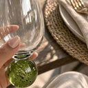 Conjunto 6 Taças de Vidro com Base Esférica Linha Lumina Verde 550 ml