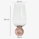 Conjunto 6 Taças de Vidro com Base Esférica Linha Lumina Rosa 550 ml