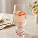 Conjunto 6 Taças de Vidro com Base Esférica Linha Lumina Rosa 550 ml