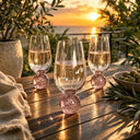 Conjunto 6 Taças de Vidro com Base Esférica Linha Lumina Rosa 550 ml