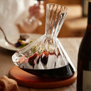 Decanter de Vinho Rotativo em Cristal com Base de Madeira 1500ml Casa Splendida