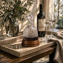 Decanter de Vinho em Cristal com Base de Madeira 1100ml Casa Splendida