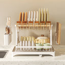 Escorredor de Louça Rack 2 Andares com Bandeja Coletora Casa Splendida – Preto e Branco