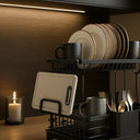 Escorredor de Louça 2 Andares Rack Metálico Bege e Preto Casa Splendida