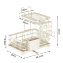 Escorredor de Louça 2 Andares Rack Metálico Bege e Preto Casa Splendida