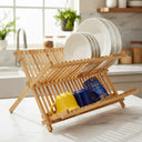 Escorredor de Louça Bambu Dobrável com 11 e 14 Divisórias Casa Splendida