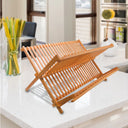 Escorredor de Louça Bambu Dobrável com 11 e 14 Divisórias Casa Splendida