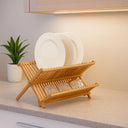 Escorredor de Louça Bambu Dobrável com 11 e 14 Divisórias Casa Splendida