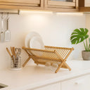 Escorredor de Louça Bambu Dobrável com 11 e 14 Divisórias Casa Splendida