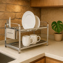 Escorredor de Louça Inox Premium com Porta Talheres 16 e 20 Pratos Casa Splendida