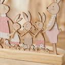 Família de Coelhos Decorativa de Páscoa Base Pinus