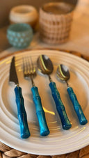 Faqueiro Inox Palais Azure 24 Peças Casa Splendida