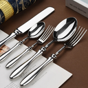 Faqueiro Inox Royal Classic 30 Peças Casa Splendida em aço inox polido espelhado, conjunto clássico elegante sobre mesa sofisticada