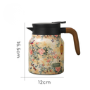 Garrafa térmica estampada floral colorida com medidas e dimensões do produto