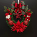 Guirlanda de Natal Luxo Papai Noel Vermelha 40cm Casa Splendida