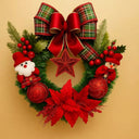 Guirlanda de Natal Luxo Papai Noel Vermelha 40cm Casa Splendida