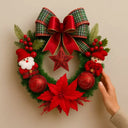 Guirlanda de Natal Luxo Papai Noel Vermelha 40cm Casa Splendida