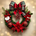 Guirlanda de Natal Luxo Papai Noel Vermelha 40cm Casa Splendida