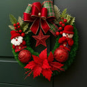 Guirlanda de Natal Luxo Papai Noel Vermelha 40cm Casa Splendida