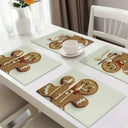 Kit com 4 Jogos Americanos de Natal Biscoito Artesanal Casa Splendida sobre mesa posta natalina