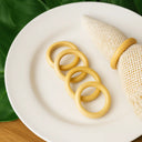 Conjunto de anéis de guardanapo em madeira natural, design minimalista e acabamento artesanal Casa Splendida