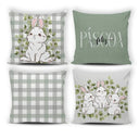 Kit 4 Capas de Almofada Decorativas Encanto de Páscoa Verde Casa Splendida