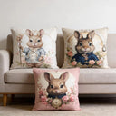 Kit 4 Capas de Almofada Páscoa Coelhos Elegance 45x45 Casa Splendida