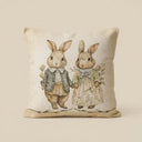Kit 4 Capas de Almofada Páscoa Coelhos Vintage 45x45 